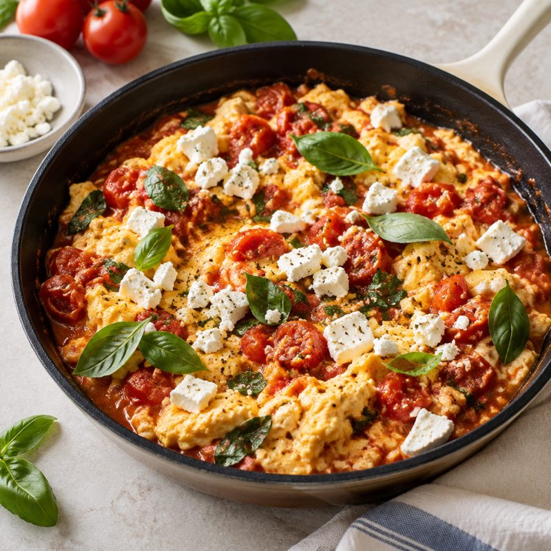 Greek Tomato and Feta Scrambled Eggs