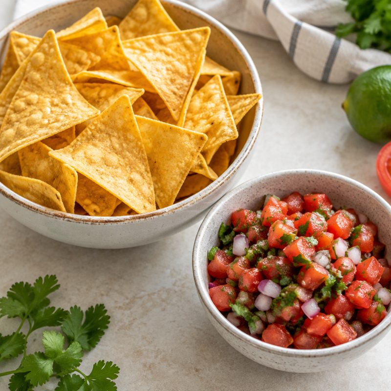 Baked Tortilla Chips with Fresh Pico Salsa