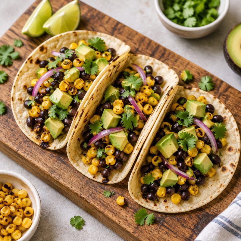 Smoky Black Bean and Corn Tacos