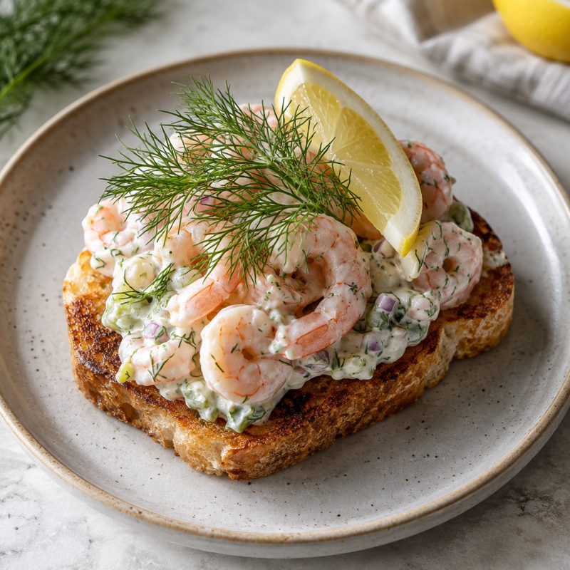 Traditional Shrimp Skagen Open Toast