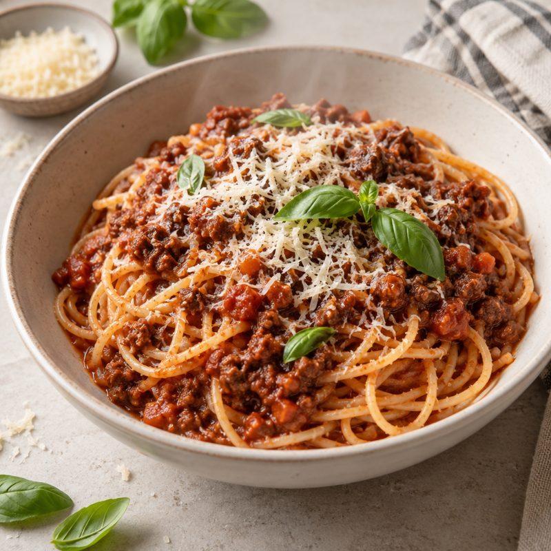 Hearty Beef Bolognese with Spaghetti