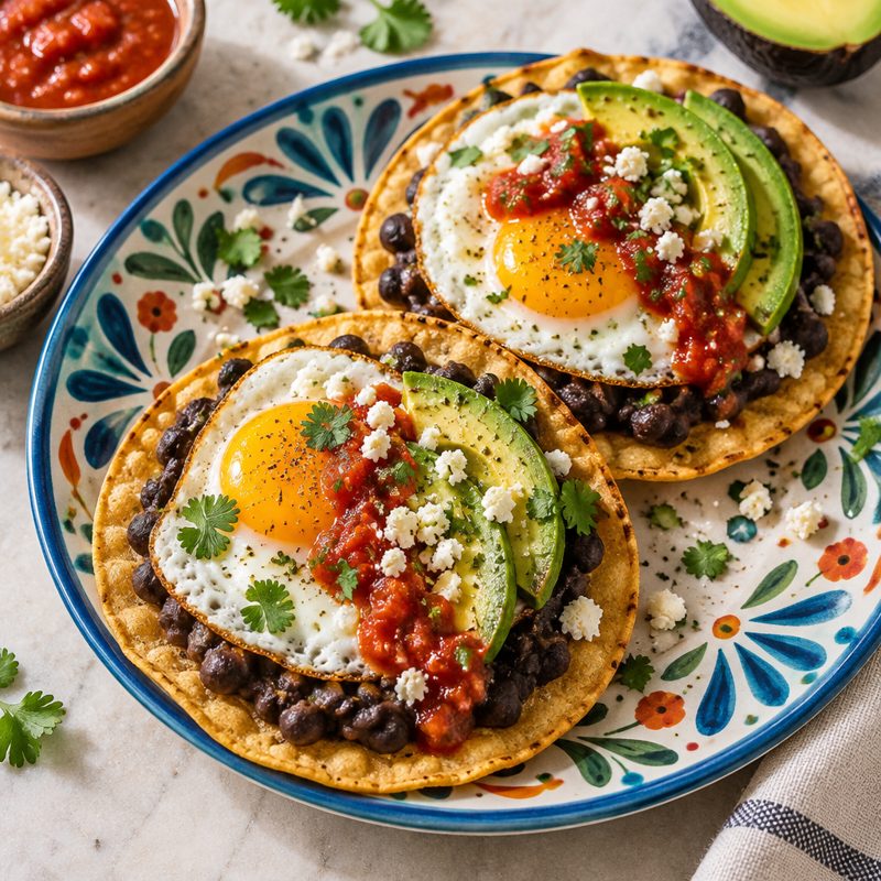 Spicy Mexican Breakfast Tostadas