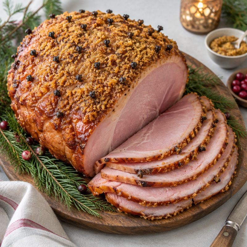 Classic Swedish Christmas Ham with Mustard Glaze