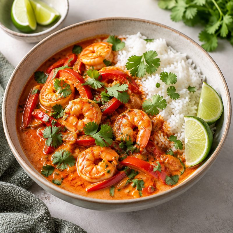 Thai Coconut Red Curry Shrimp