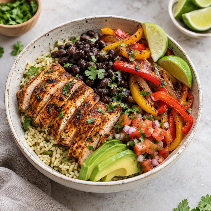 Mexican Spiced Chicken and Black Bean Bowl
