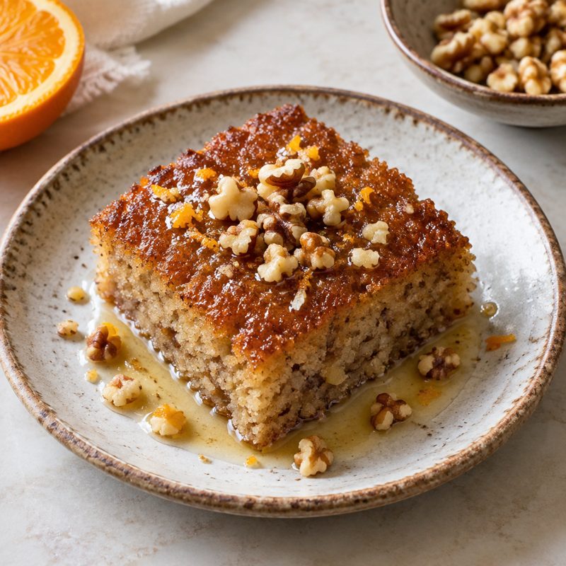 Greek Spiced Walnut Cake