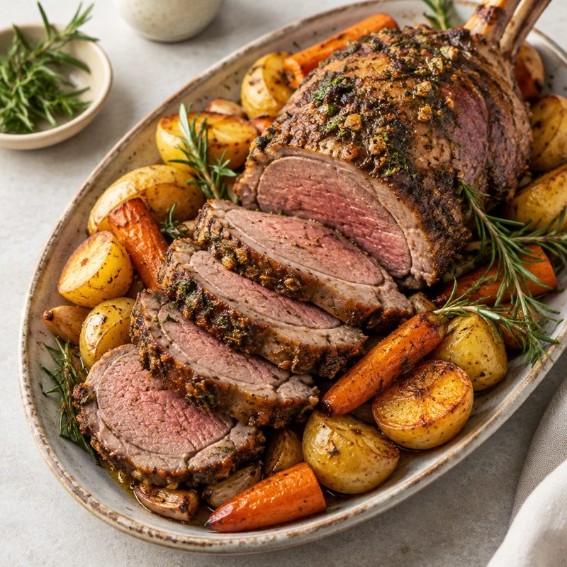 Swedish Easter Roast Lamb with Rosemary Potatoes