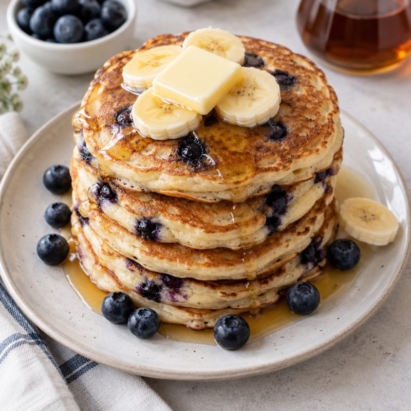 American Fluffy Banana Pancakes