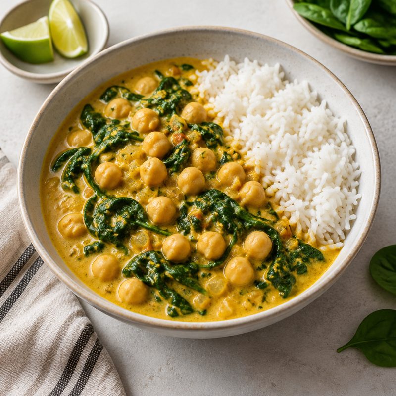 Golden Chickpea and Spinach Curry