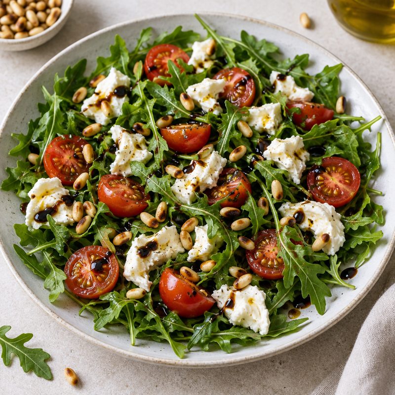 Caprese Salad with Arugula and Pine Nuts