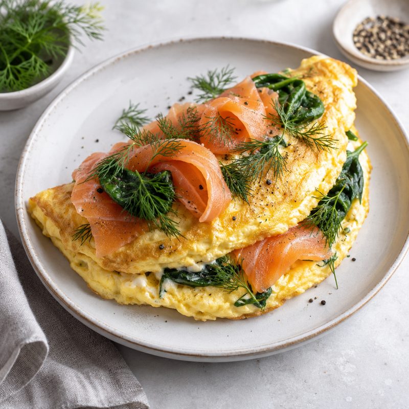 Swedish Smoked Salmon & Dill Omelette