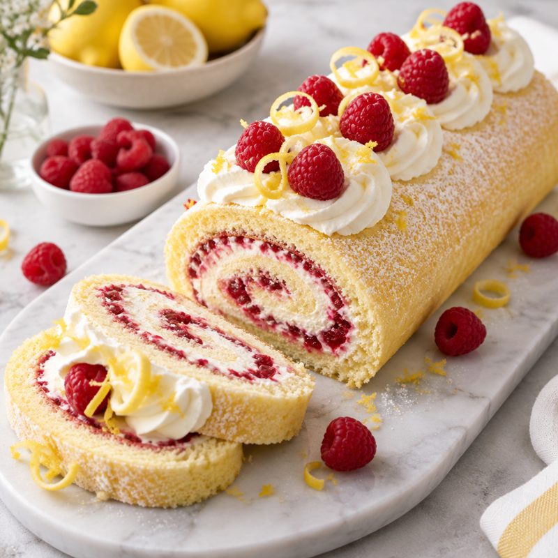 Swedish Easter Lemon and Berry Roulade