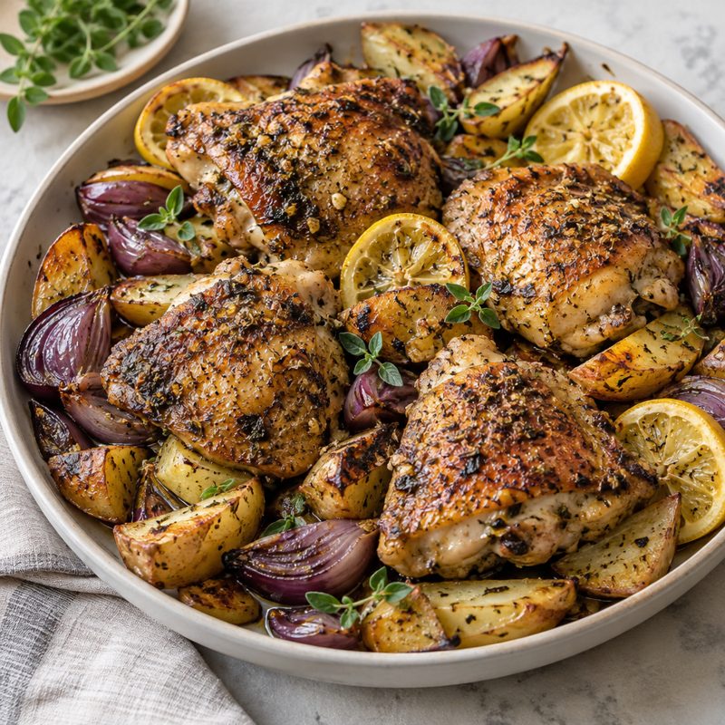 Greek Lemon and Oregano Roasted Chicken