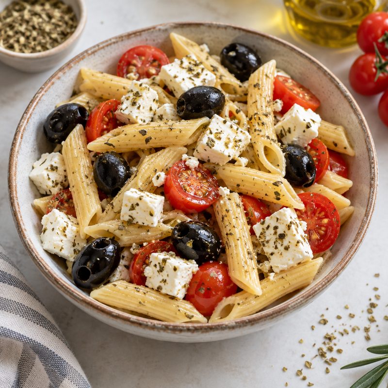 Greek Style Feta and Olive Penne